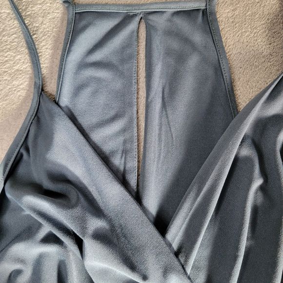 BCBGeneration Drape Pocket Jumpsuit Womens Size Medium Blue Sleeveless Stretchy - Picture 4 of 11